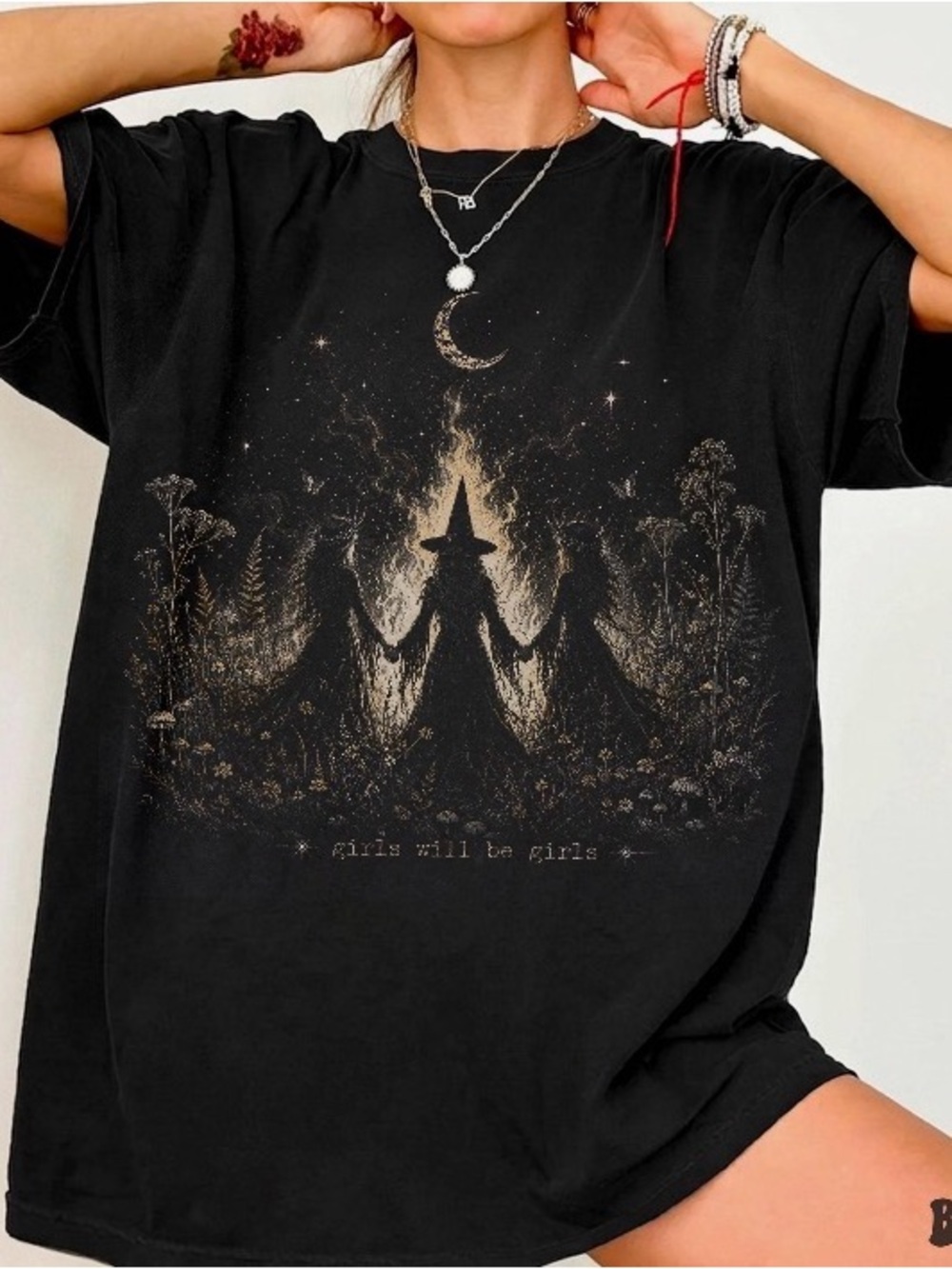 Vintage Girls Will Be Girls T-Shirt, Witchy Halloween Feminist Comfort Color Tee